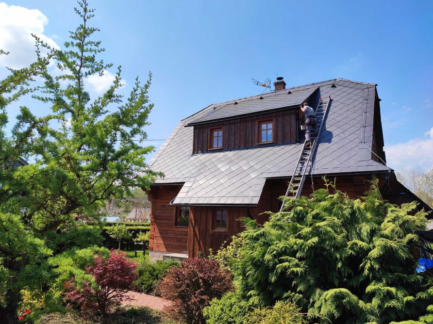 Výškový lezec Aleš Kučera Rizikové kácení stromů Výškové práce Prořezávání stromů a stromku práce s motorovou pilou řezání dřeva ostatní práce horolezeckou technikou